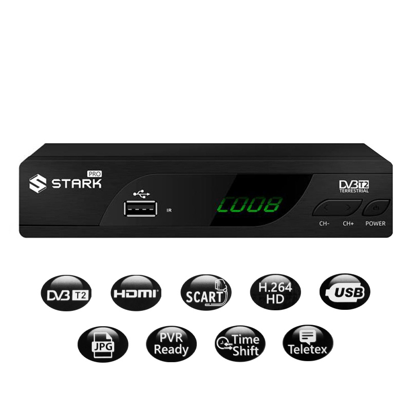 Set Top BOX STARK PRO DVB-T2 crni