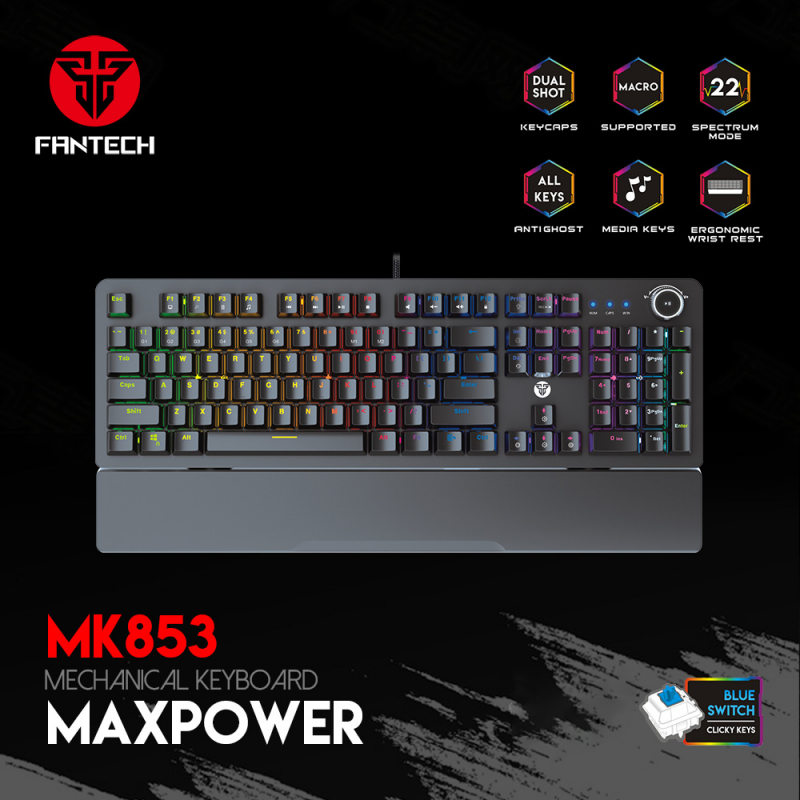 Tastatura Mehanicka Gaming Fantech MK853 RGB Maxpower crna Blue switch