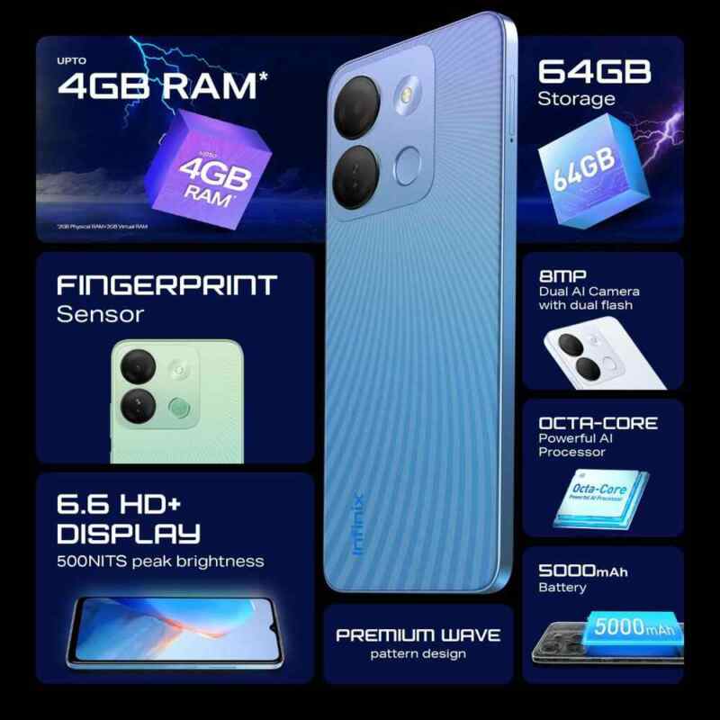 Mobilni telefon Infinix Smart 7 HD 6.6 inča 2GB/64GB plavi