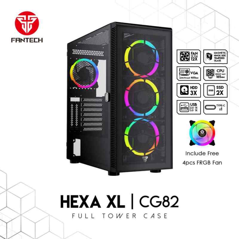 Kuciste Gaming Fantech CG82 Hexa XL crno