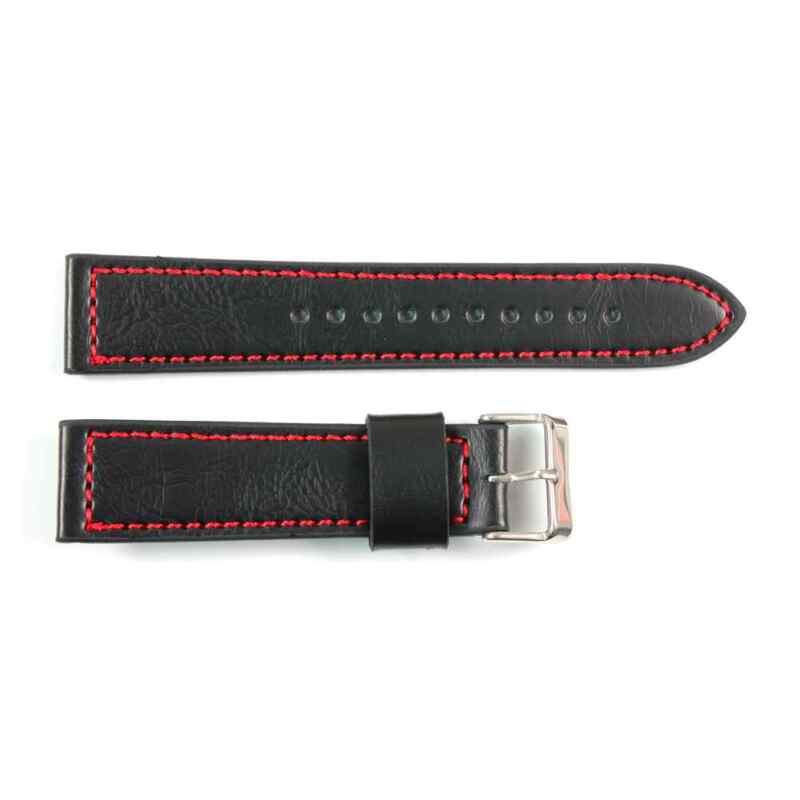 Narukvica elegant kozna za smart watch 22mm crno crvena