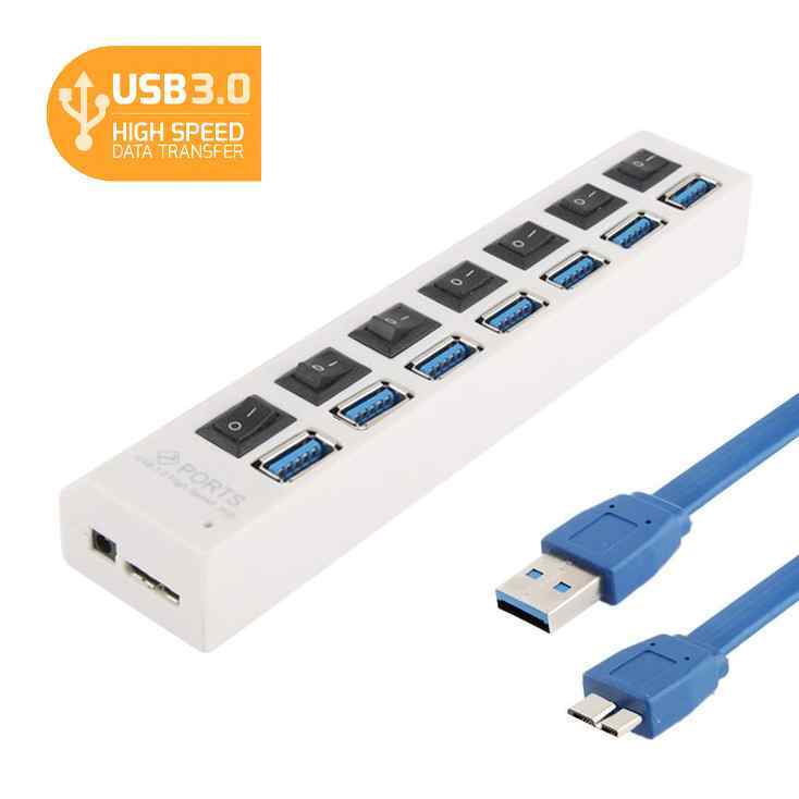 USB 3.0 HUB 7 portova JWD-U37 beli