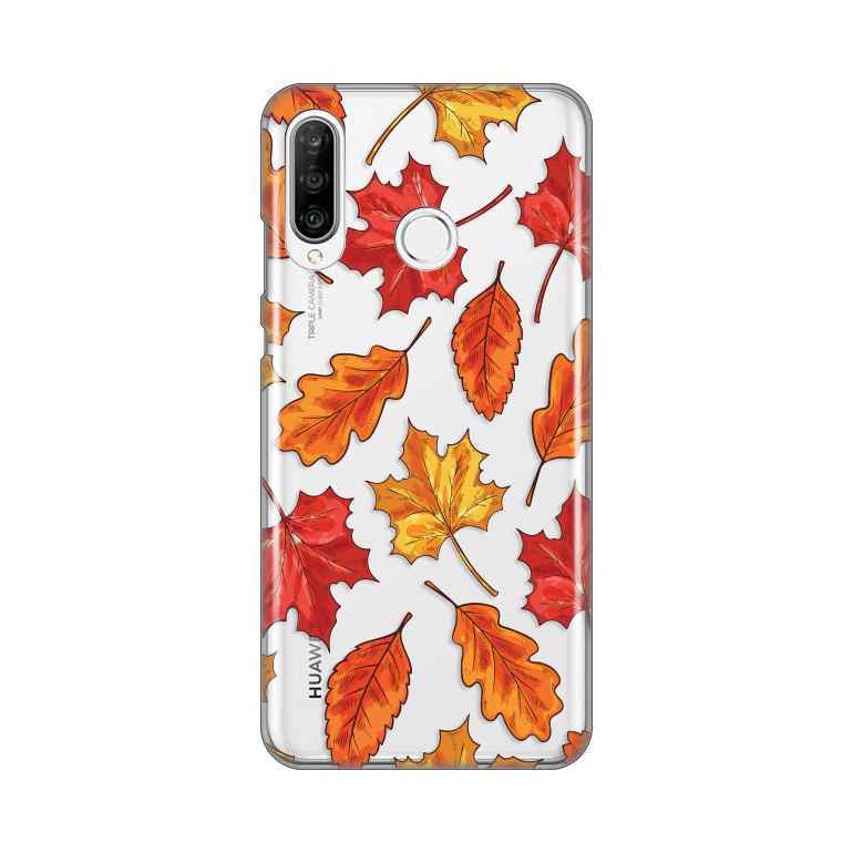 Maska silikon Print za Huawei P30 lite Falling Autumn Leaves
